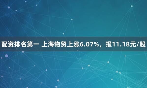 配资排名第一 上海物贸上涨6.07%，报11.18元/股