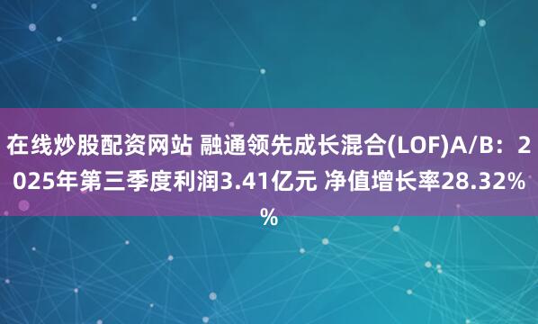 在线炒股配资网站 融通领先成长混合(LOF)A/B：2025年第三季度利润3.41亿元 净值增长率28.32%