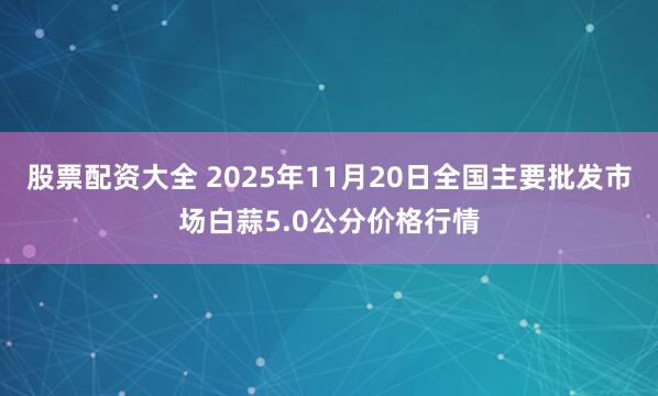 股票配资大全 2025年11月20日全国主要批发市场白蒜5.0公分价格行情